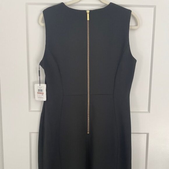 Calvin Klein Sleeveless Black Sheath Dress with Gold Back Zipper Size 12 - Picture 5 of 5